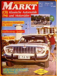 MARKT Klassische Automobile und Motorrder, Heft 2, Feb. 1990